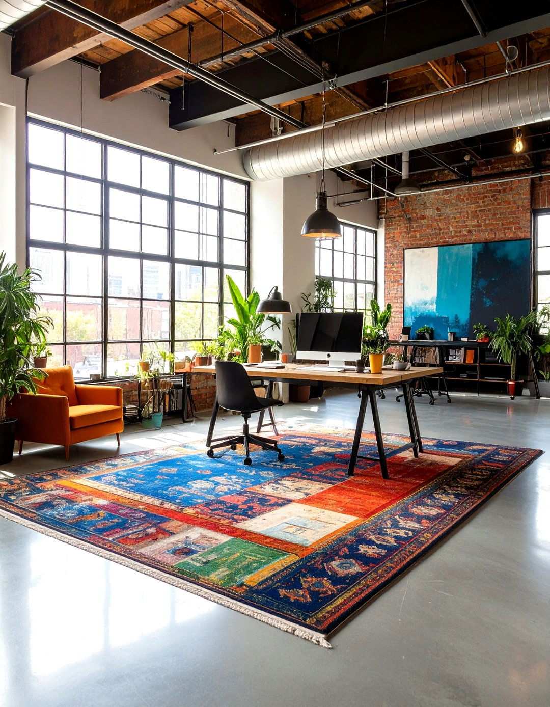 Industrial Style Office Rugs - 24 Office Rug Ideas