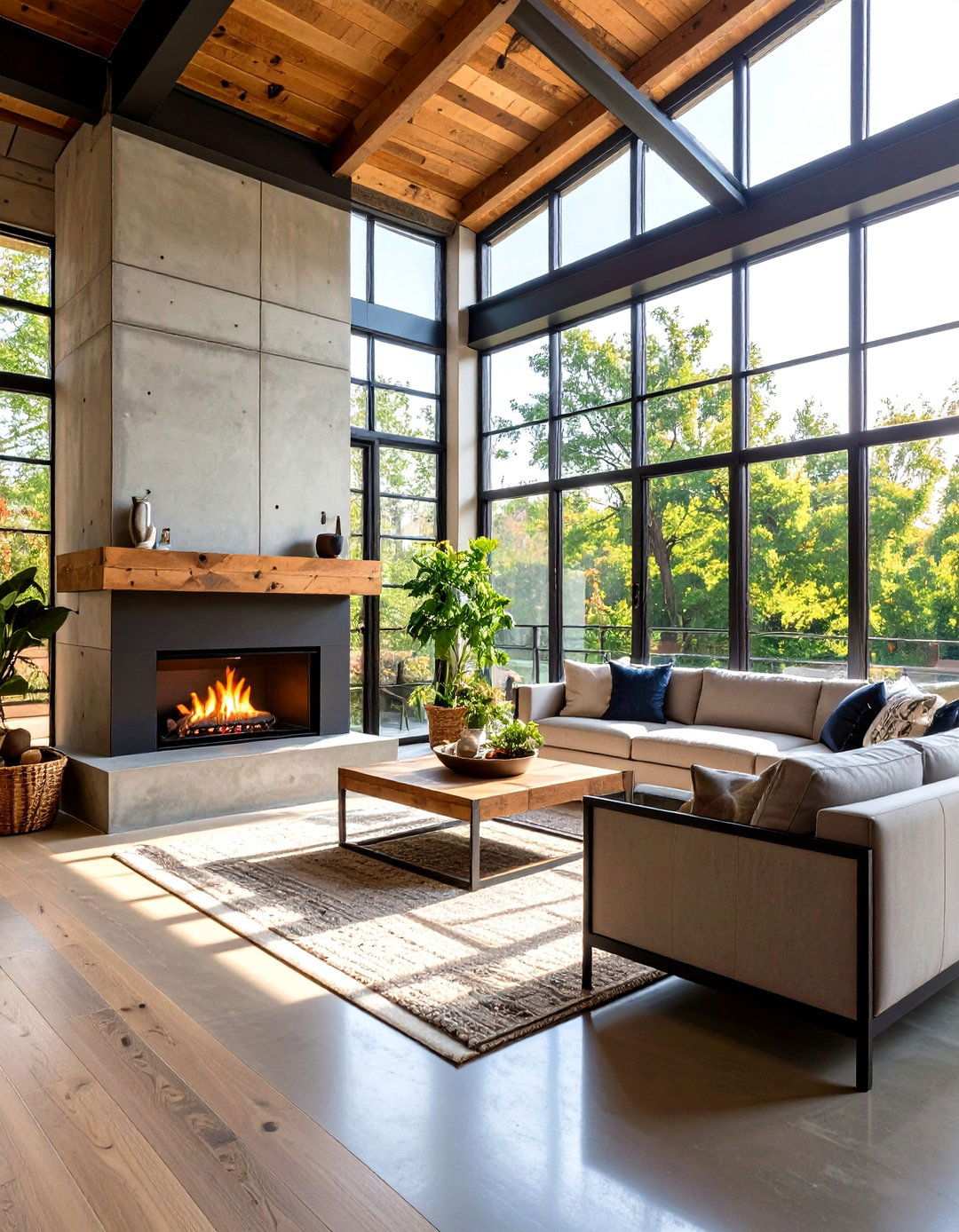 Industrial Style Sunroom Fireplace - 24 Sunroom With Fireplace Ideas