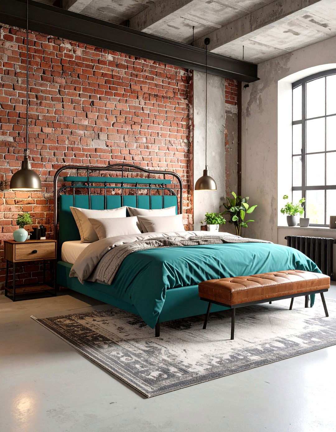 Industrial Turquoise Bedroom - 24 Turquoise Bedroom Ideas