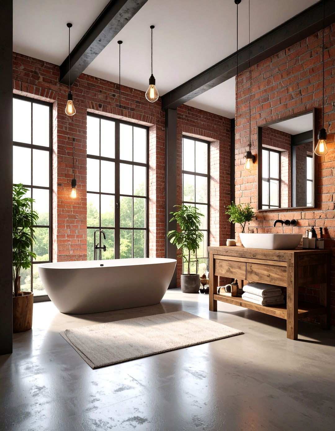 Industrial Urban Loft Aesthetic - 24 Large Bathroom Ideas