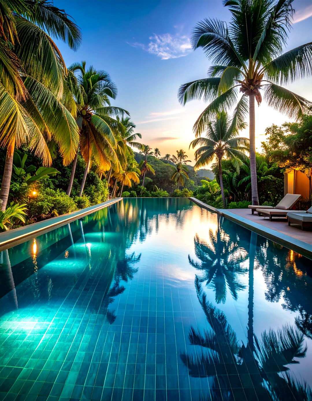 Infinity Pool Tropical Edge Design - 24 Tropical Pool Landscaping Ideas