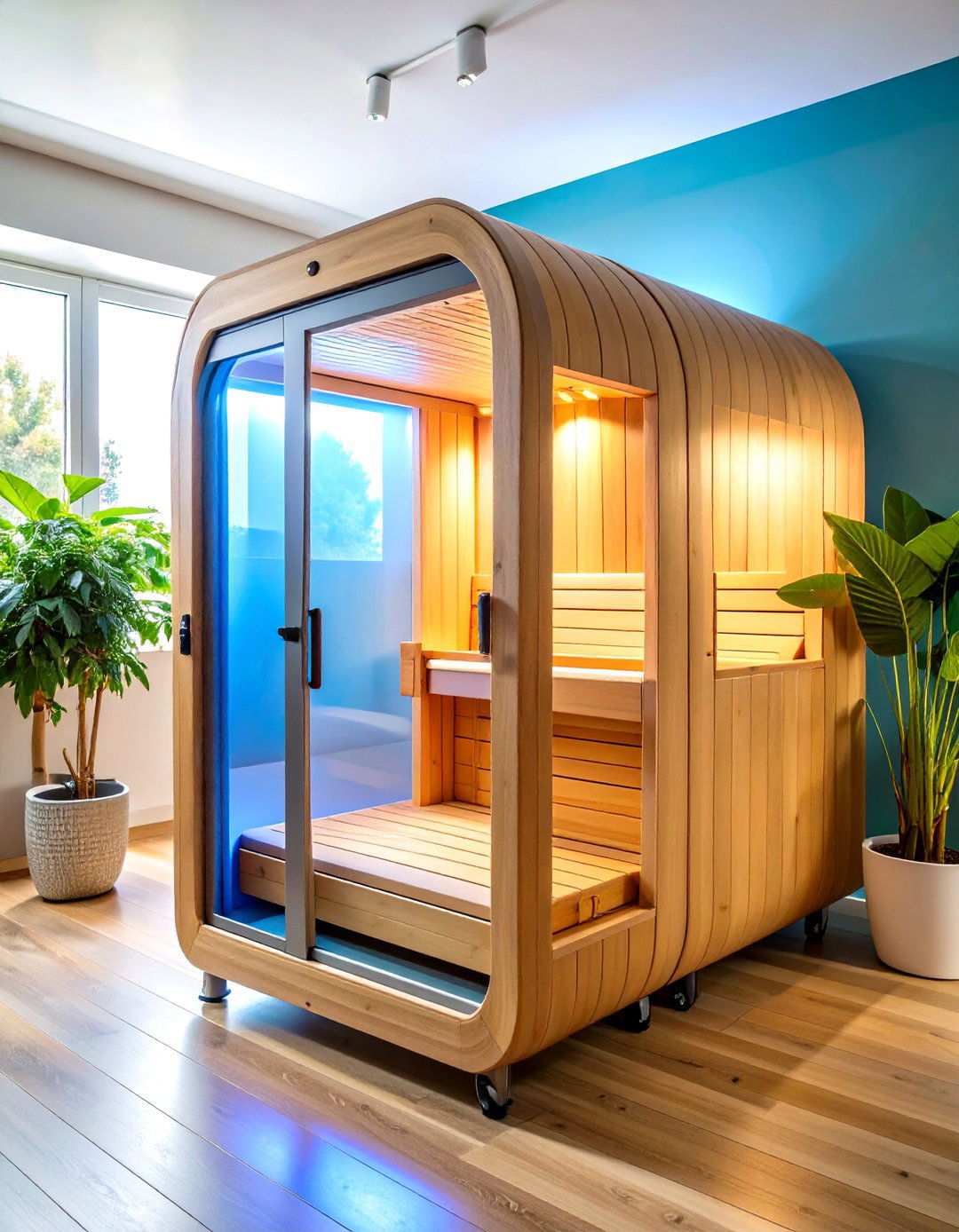 Infrared Sauna Pod for Small Spaces - 24 Sauna Room Design Ideas