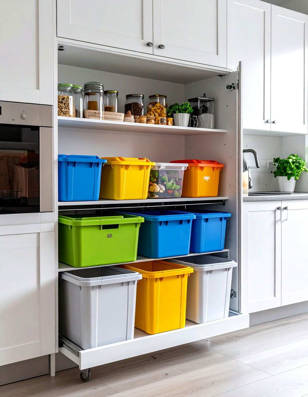 Inside Cabinet Door Trash Storage - 24 Small Kitchen Storage Ideas