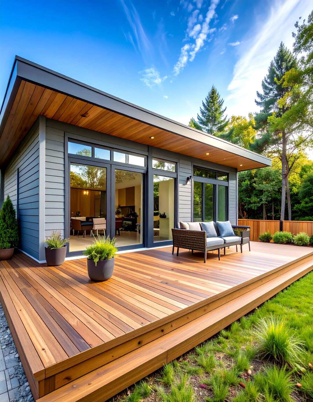 Insulated Four Season Room with Composite Deck - 24 Sunroom and Deck Combo Ideas