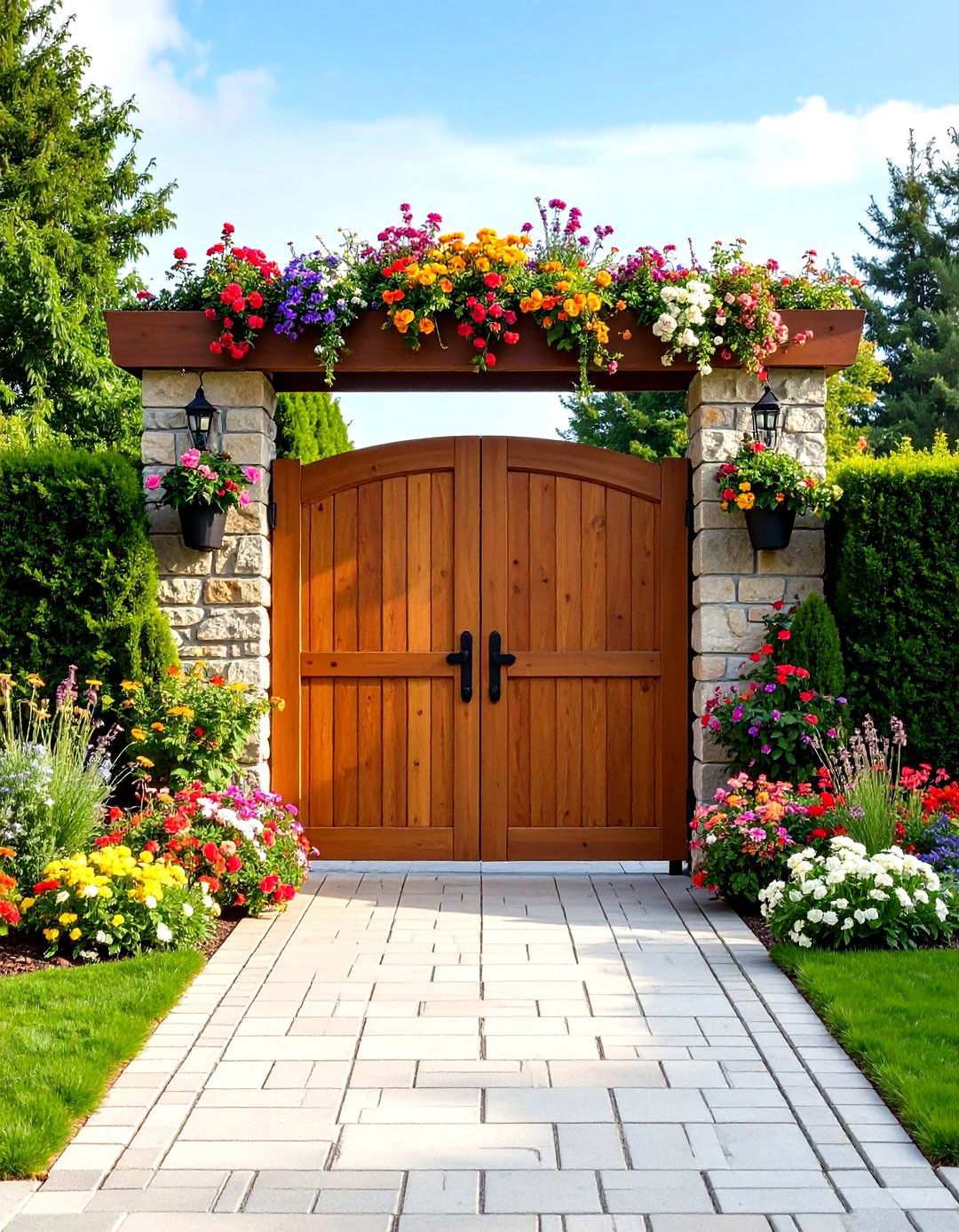 Integrated Planter Gate Design - 24 Japanese Garden Gate Design Ideas