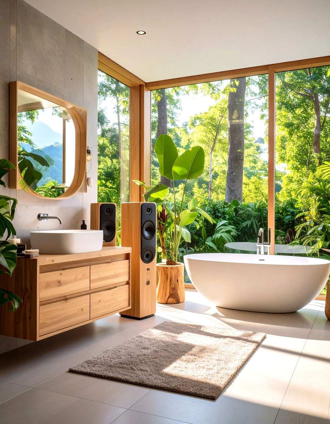 Integrated Sound System for Nature Sounds - 24 Zen Bathroom Ideas