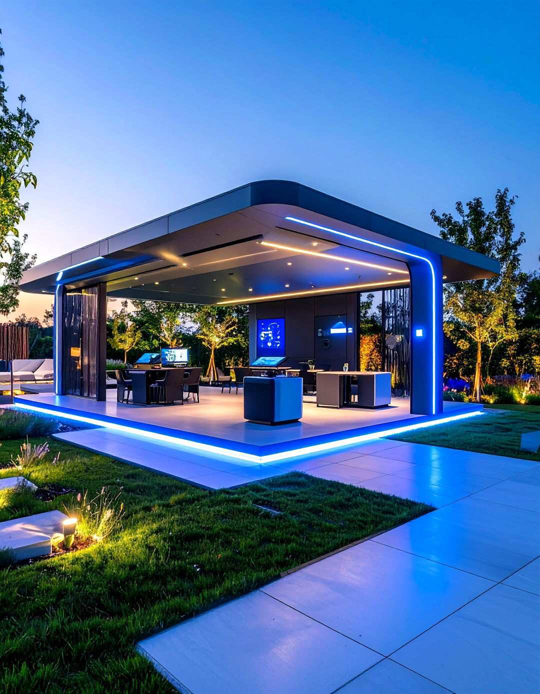 Interactive Technology Pavilion with Smart Features - 24 Outdoor Pavilion Ideas