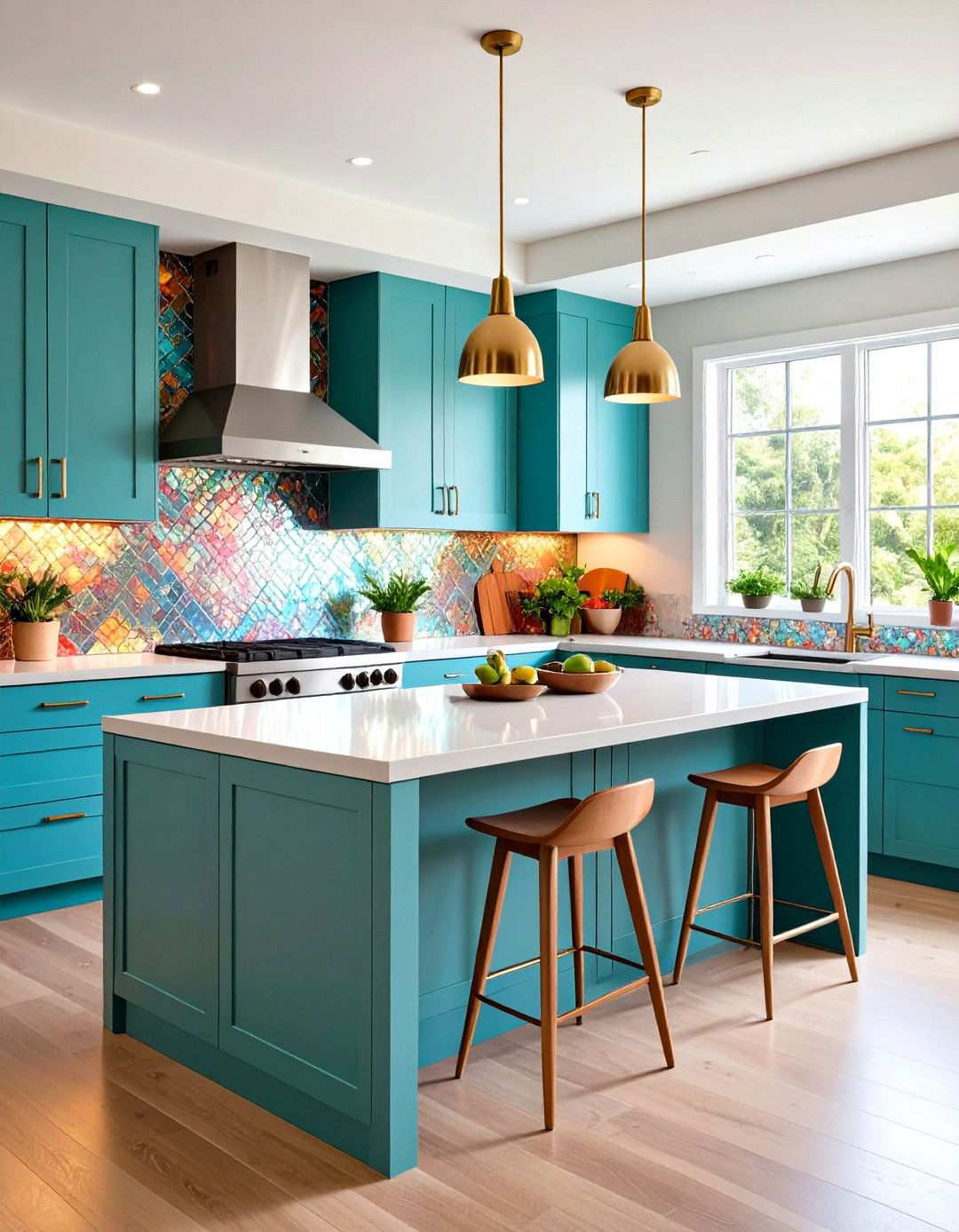 Iridescent Glass Tile Shimmer Effect - 24 Modern Kitchen Backsplash Ideas
