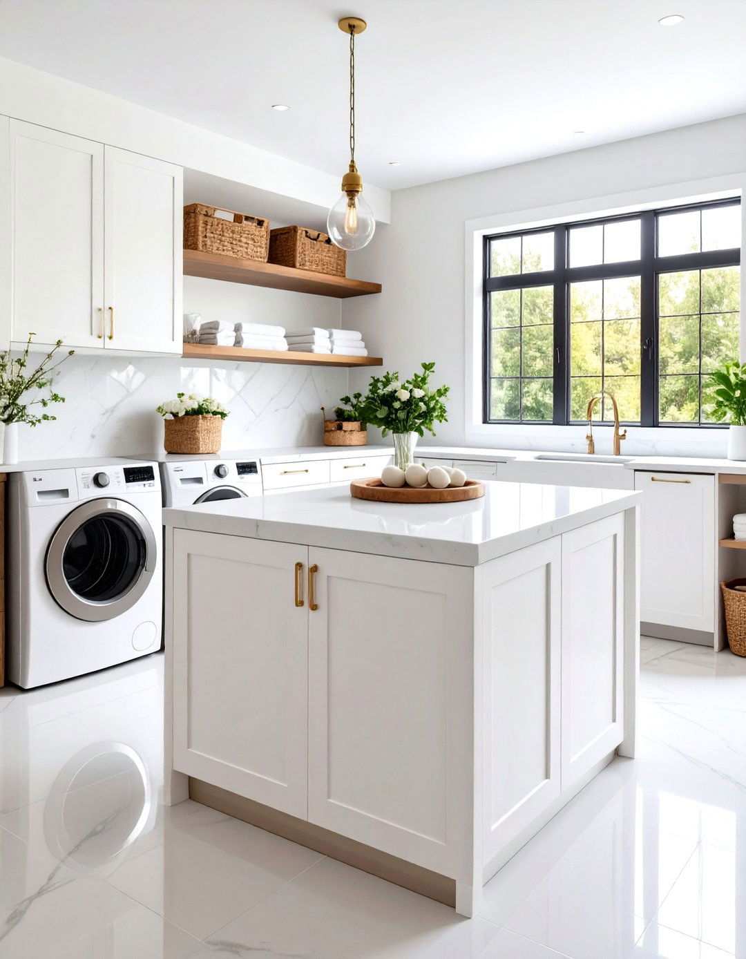 Island Countertop Configuration - 24 Laundry Room Countertop Ideas