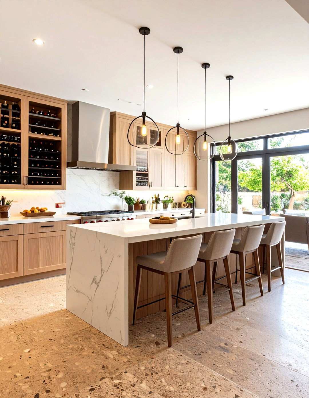 Italian Kitchen with Integrated Wine Storage and Tasting Area - 24 Italian Kitchen Design Ideas