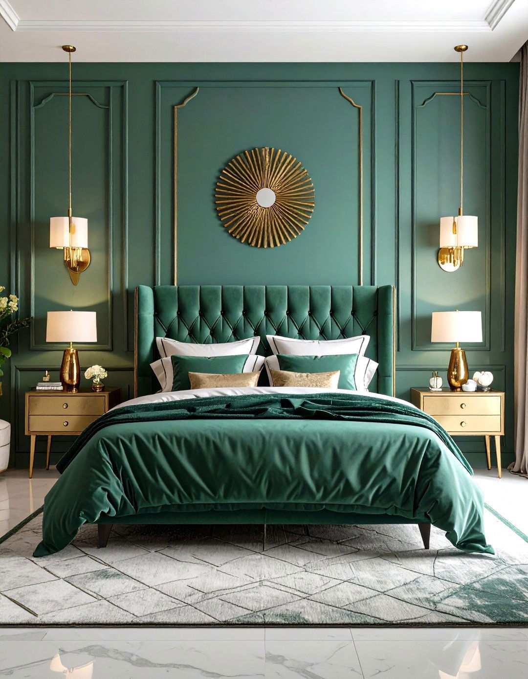 Jade Green Art Deco Inspired Luxury Design - 24 Jade Green Bedroom Ideas