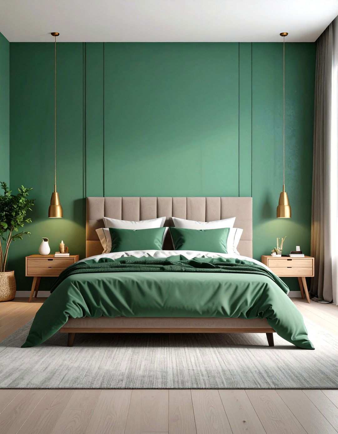 Jade Green Ombre Wall Treatment Design - 24 Jade Green Bedroom Ideas