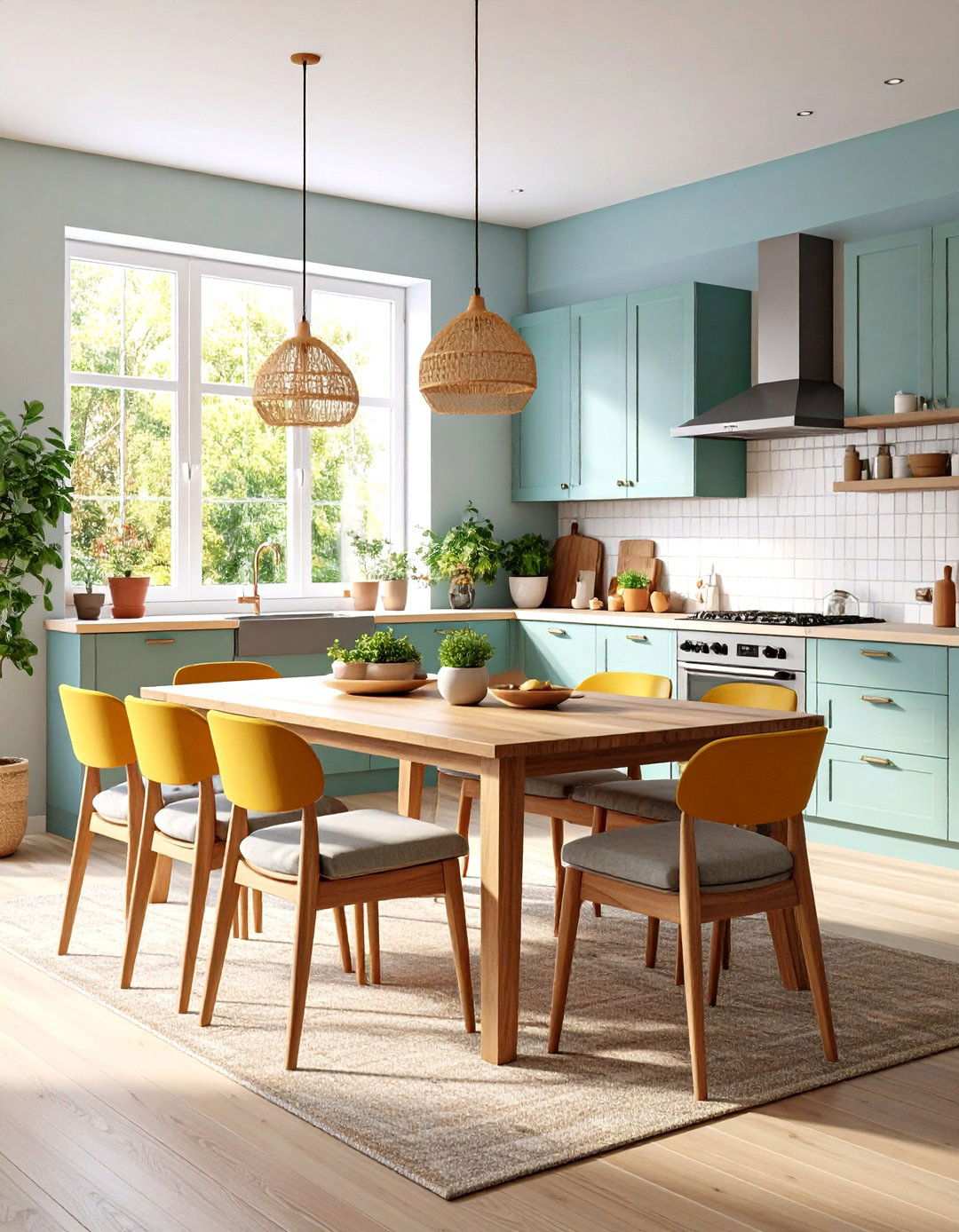 Japandi Kitchen with Integrated Dining Nook - 24 Japandi Kitchen Ideas