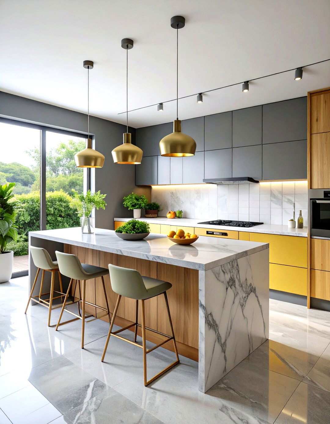 Japandi Kitchen with Natural Stone Countertops - 24 Japandi Kitchen Ideas