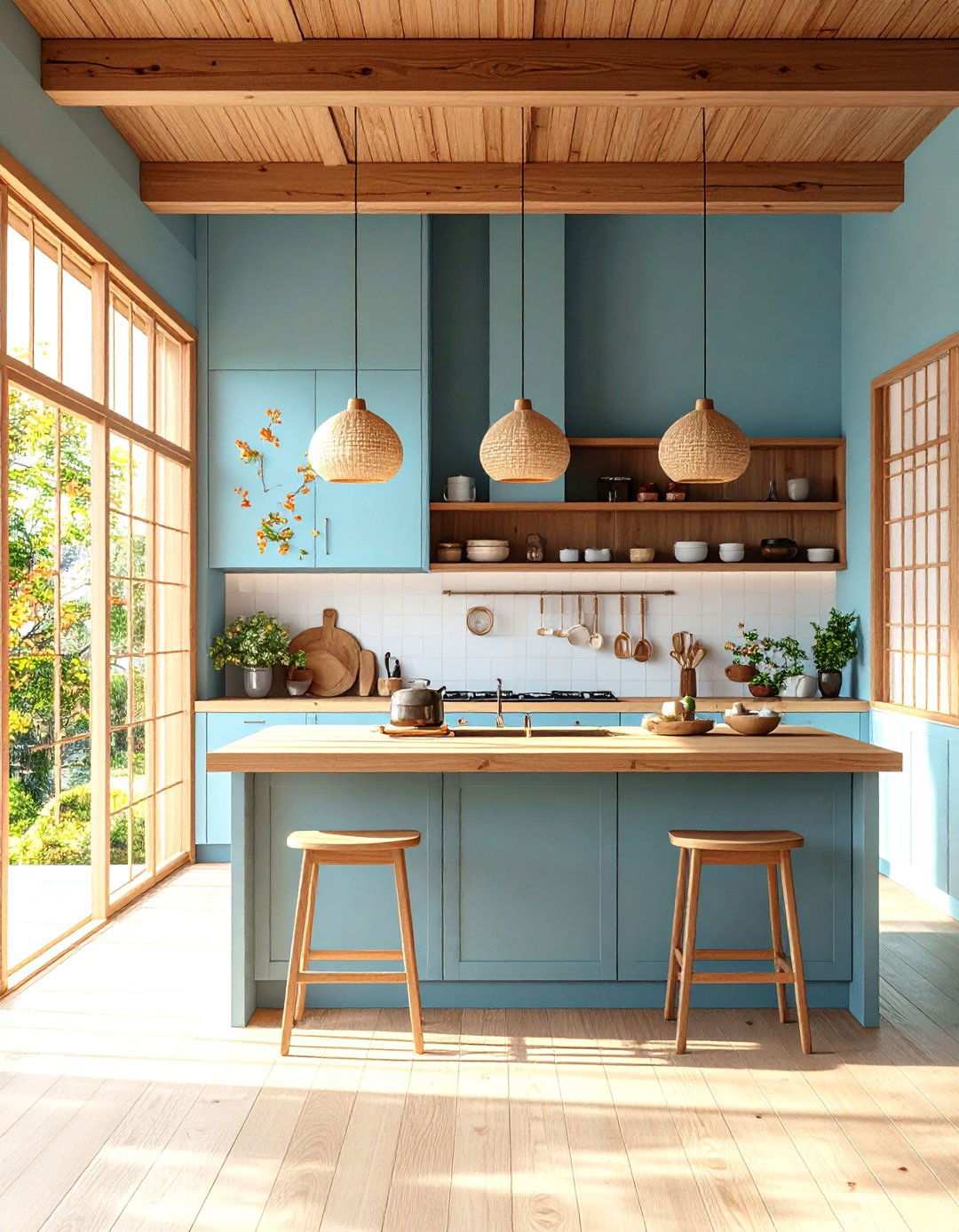 Japanese Inspired Kitchen with Hinoki Butcher Block - 24 Kitchens With Butcher Block Countertops