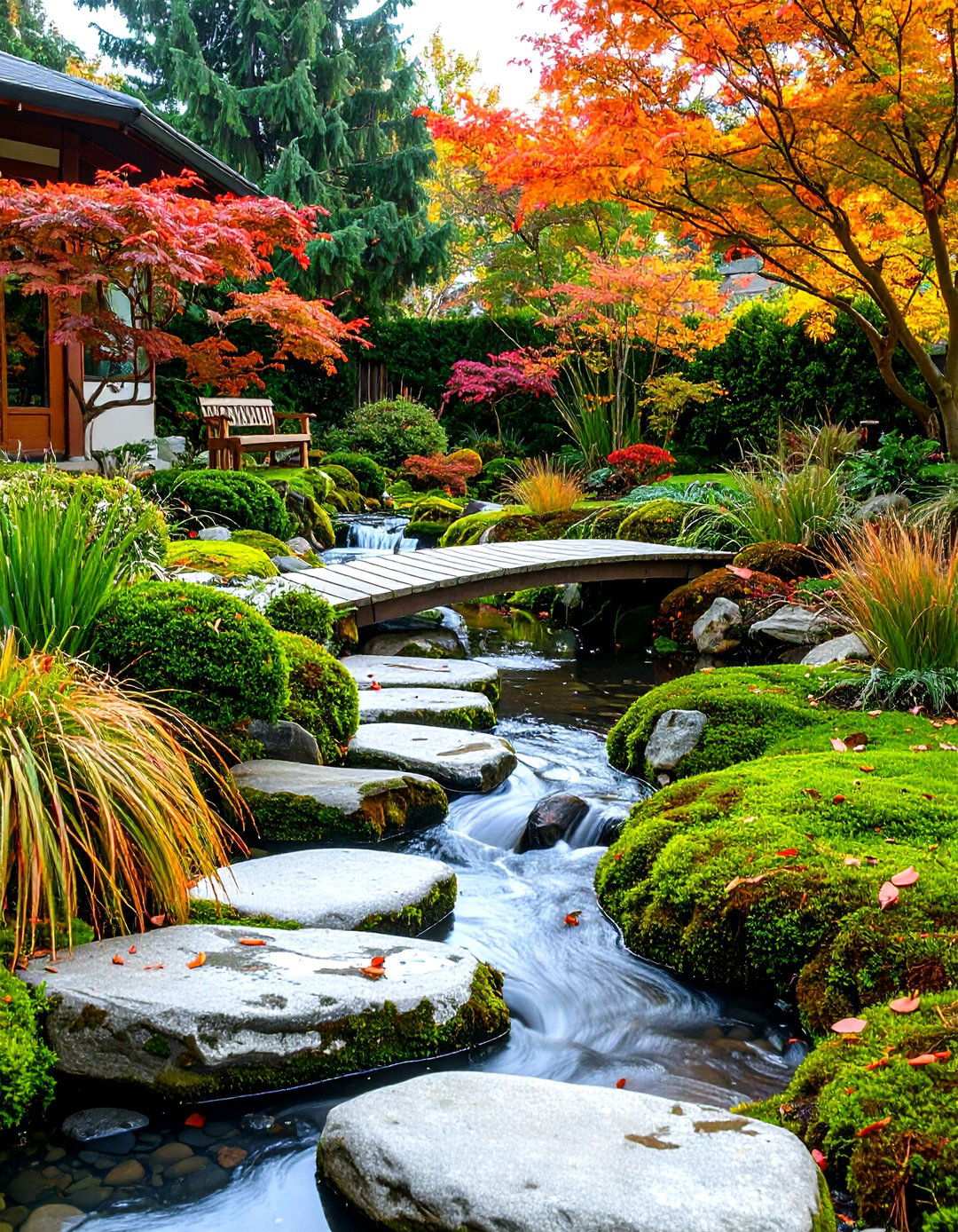 Japanese Inspired Tranquil Space - 24 Small Front Yard Landscaping Ideas