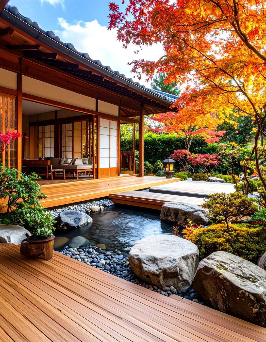 Japanese Inspired Veranda with Zen Elements - 24 Veranda Ideas