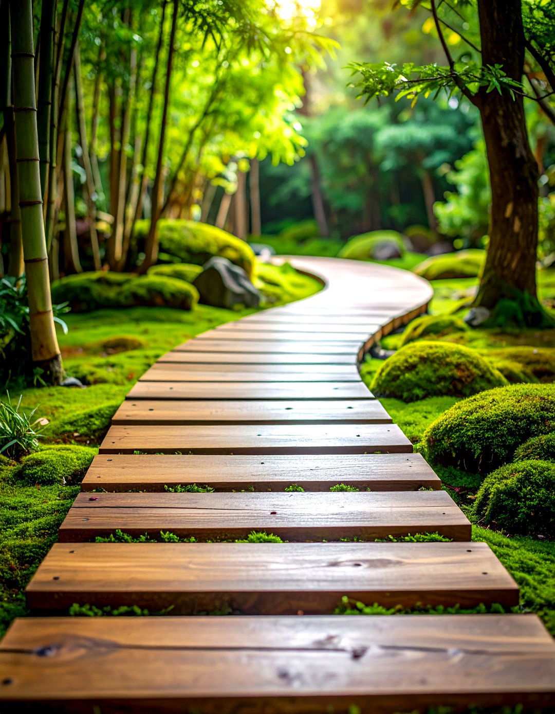 Japanese Inspired Zen Walkway - 24 Wooden Walkway Ideas