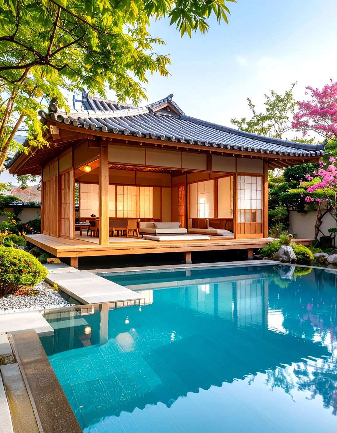 Japanese Tea House Pool Gazebo - 24 Pool Gazebo Ideas