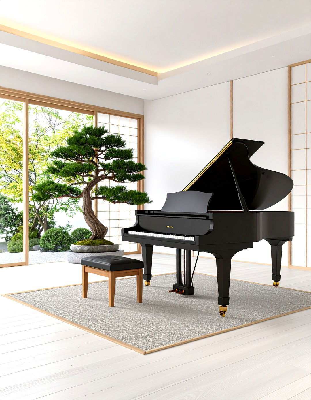 Japanese Zen Piano Meditation Space - 24 Piano Room Ideas
