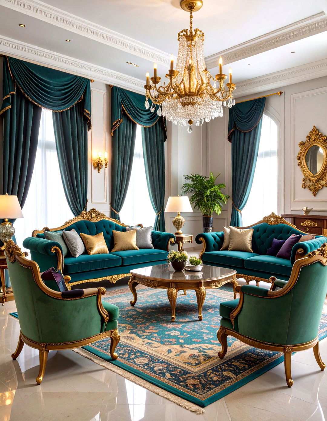 Jewel Tone Opulence Living Room - 24 Luxury Living Room Ideas