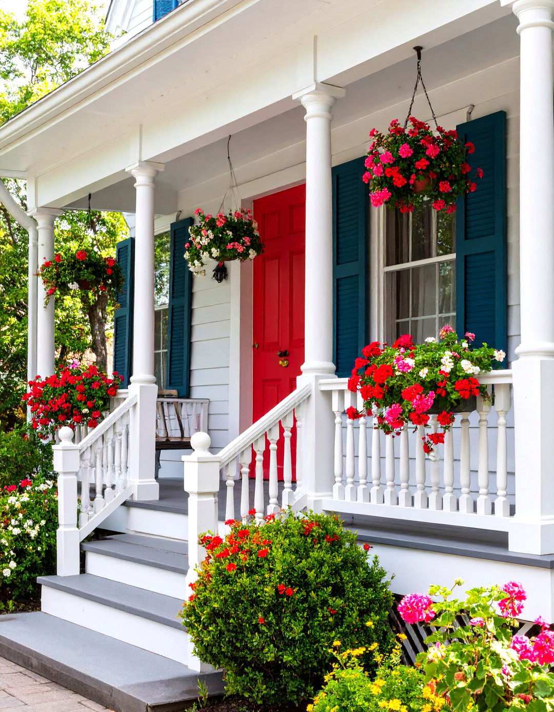 Jewel Tone Victorian Porch Design - 24 Victorian Porch Ideas