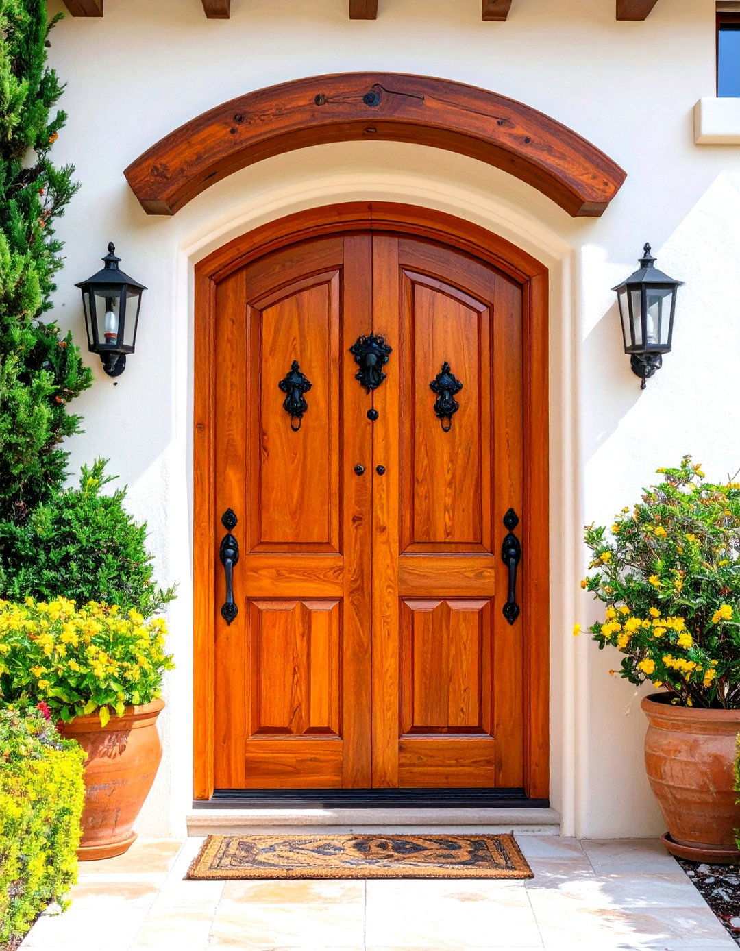 Keyhole Design Spanish Revival Door - 24 Spanish Style Front Door Ideas