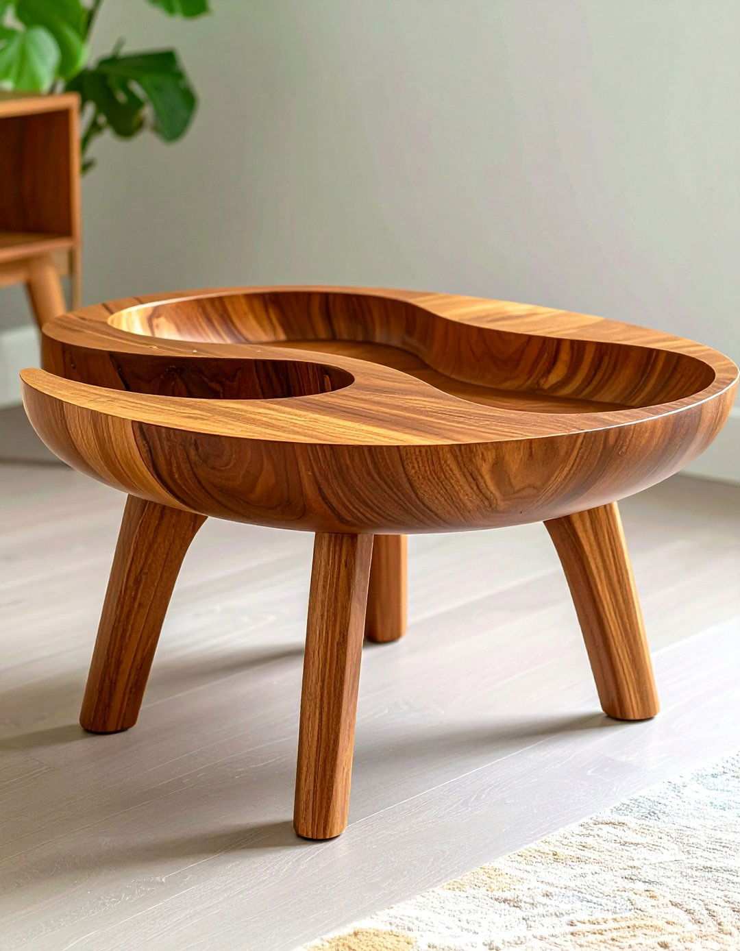 Kidney Shaped Coffee Table as Storage - 24 Mid-century Modern Nursery Ideas