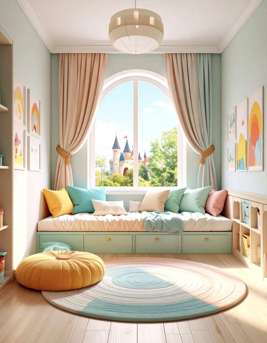 Kids Playful Reading Castle - 24 Window Seat Ideas