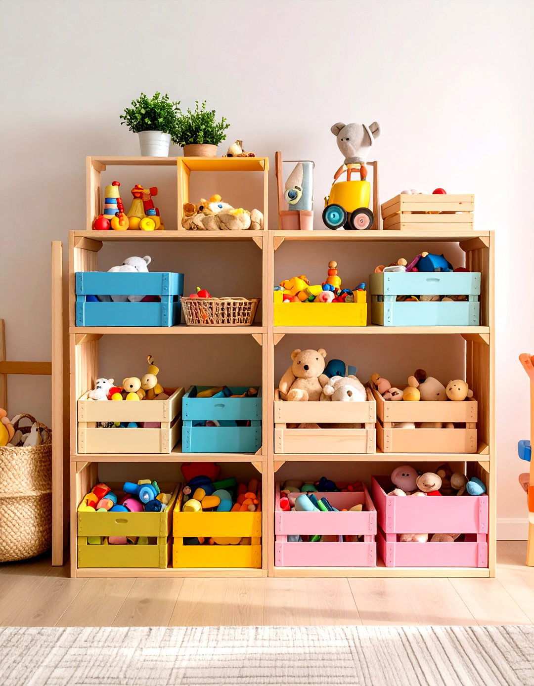 Kids Playroom Toy Classification System - 24 Milk Crate Storage Ideas