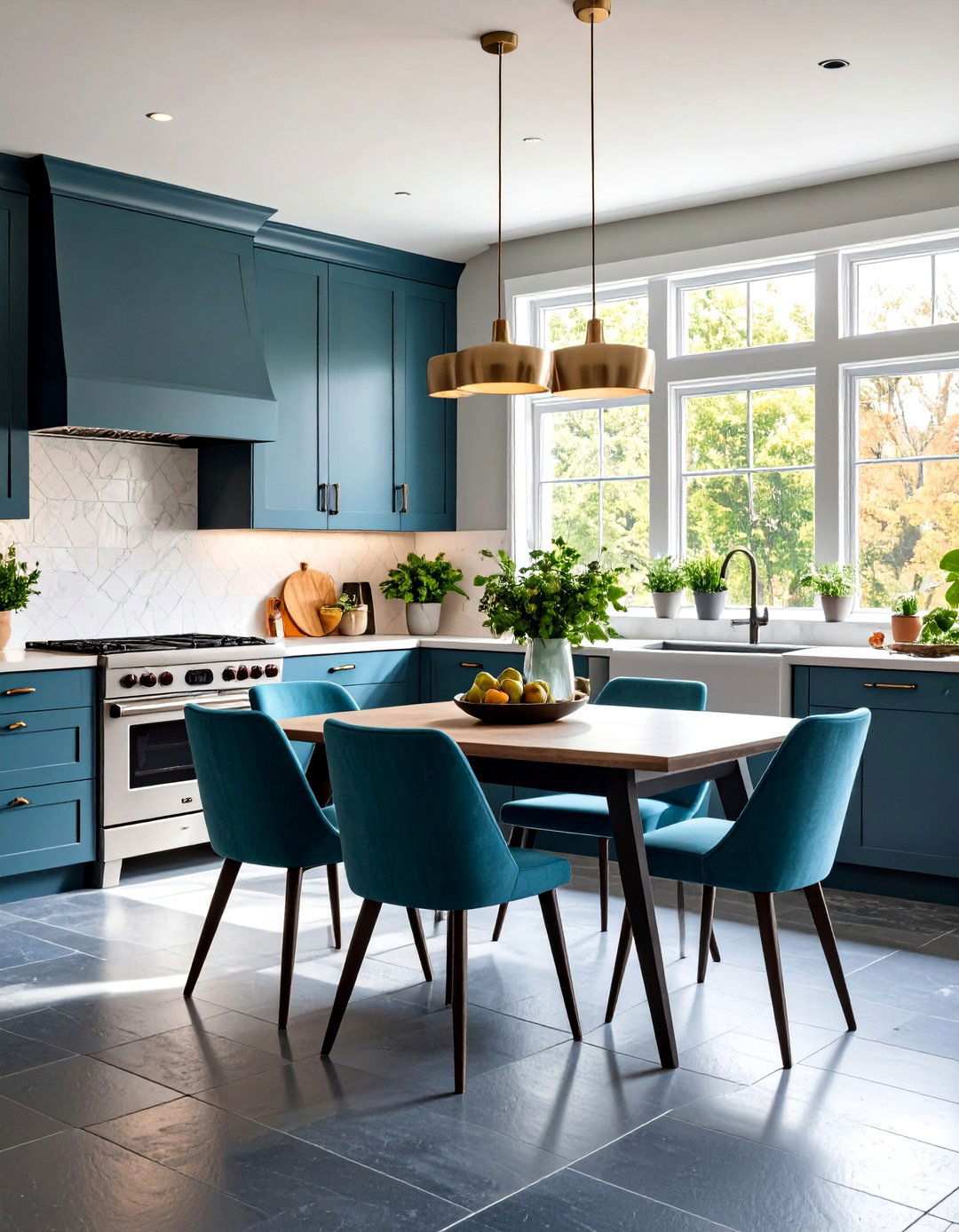 Kitchen Breakfast Nook Slate Flooring - 24 Kitchens With Slate Floors