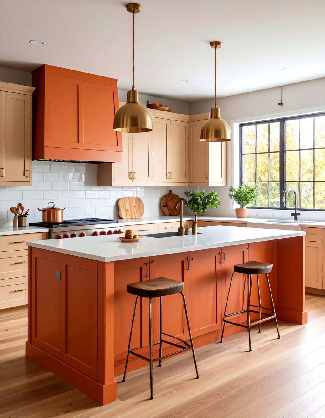 Kitchen Island Burnt Orange Focus - 24 Warm Color Palettes for Every Room in the House