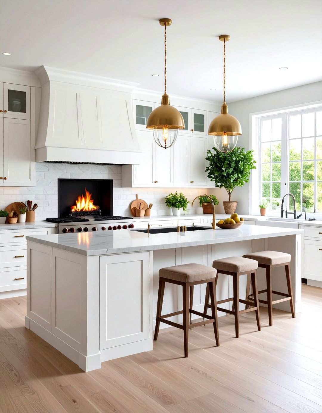 Kitchen Island Fireplace Integration - 24 Kitchens With Fireplaces