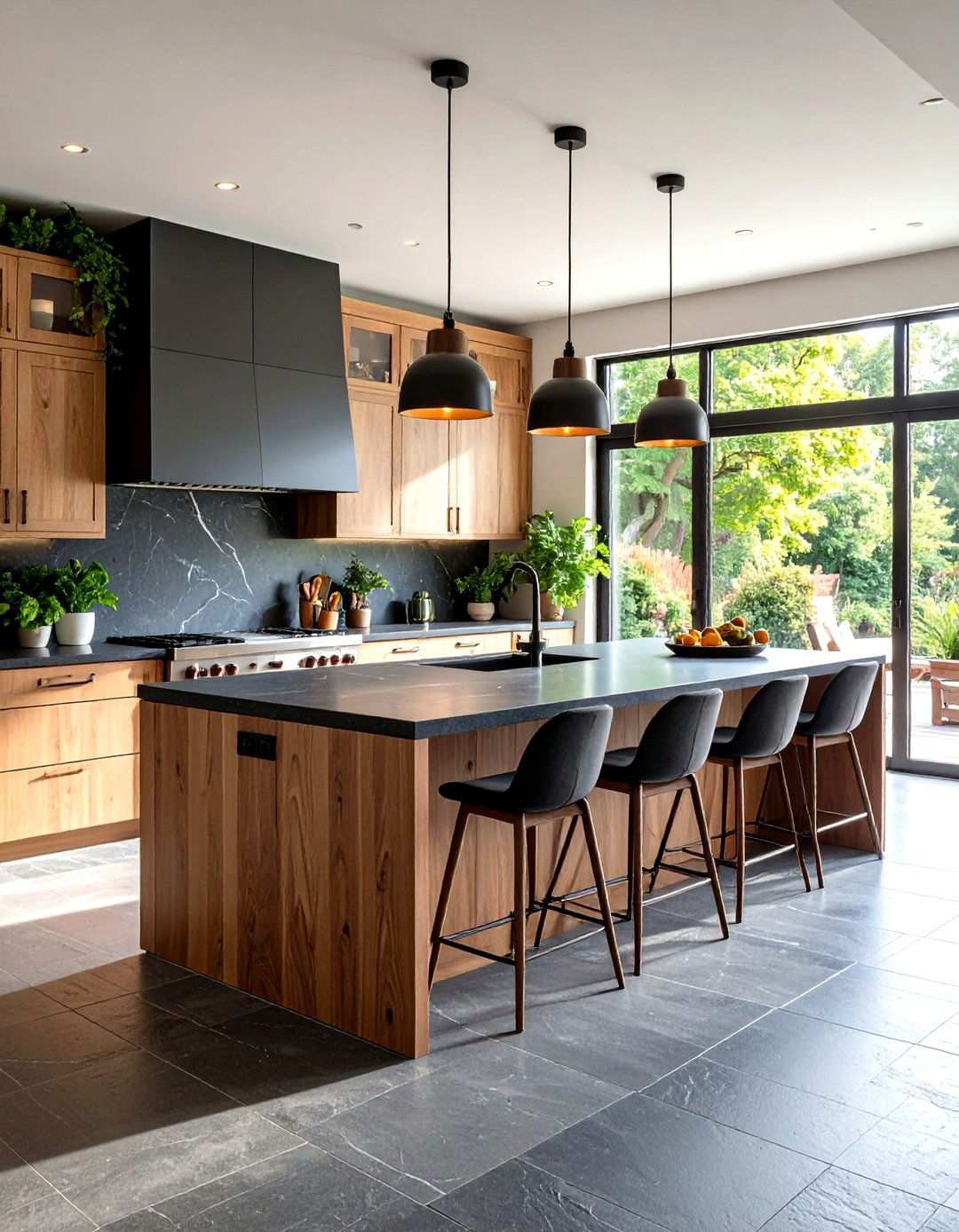 Kitchen Island Slate Floor Coordination - 24 Kitchens With Slate Floors