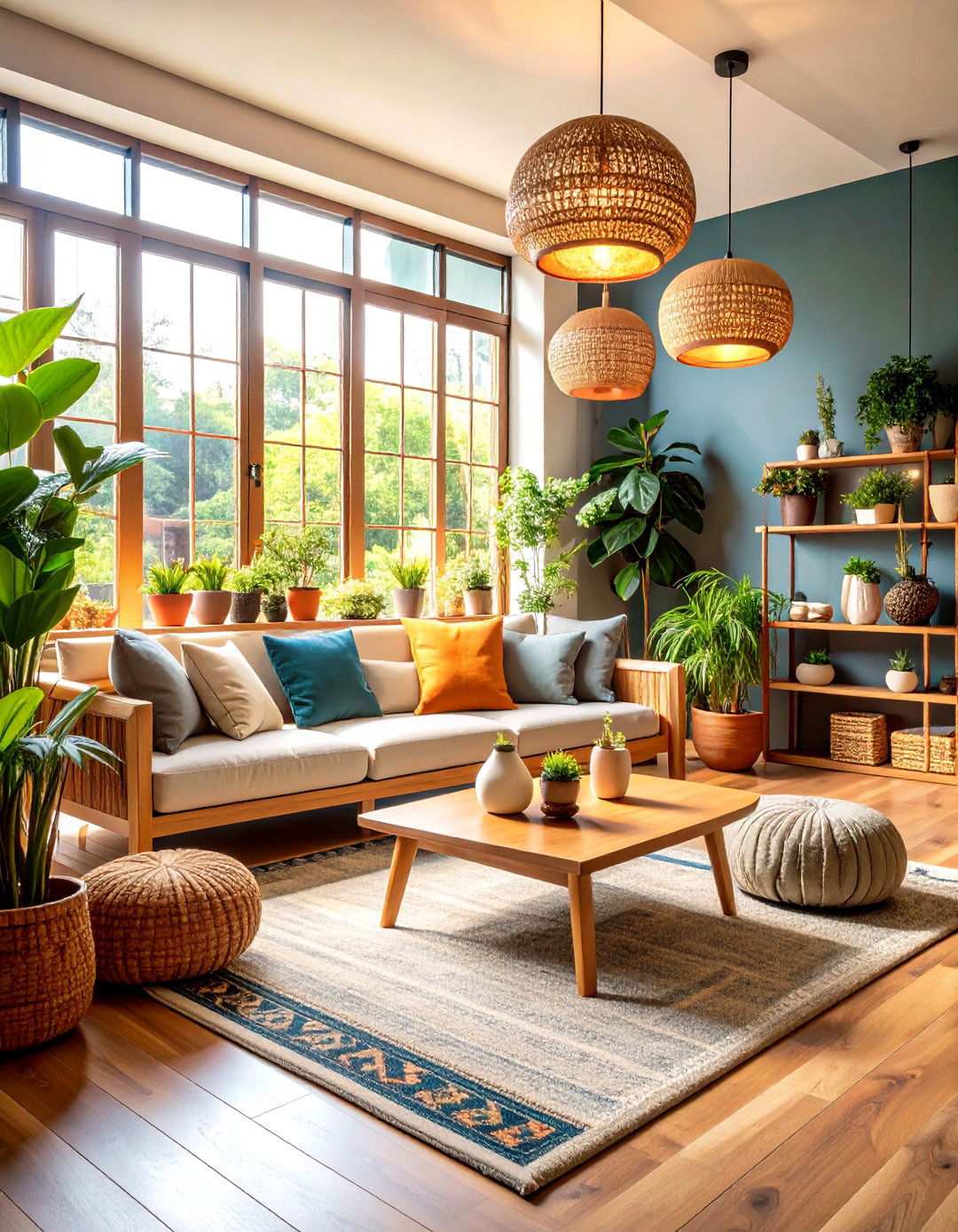 Korean Living Room with Indoor Garden Elements - 24 Korean Living Room Ideas