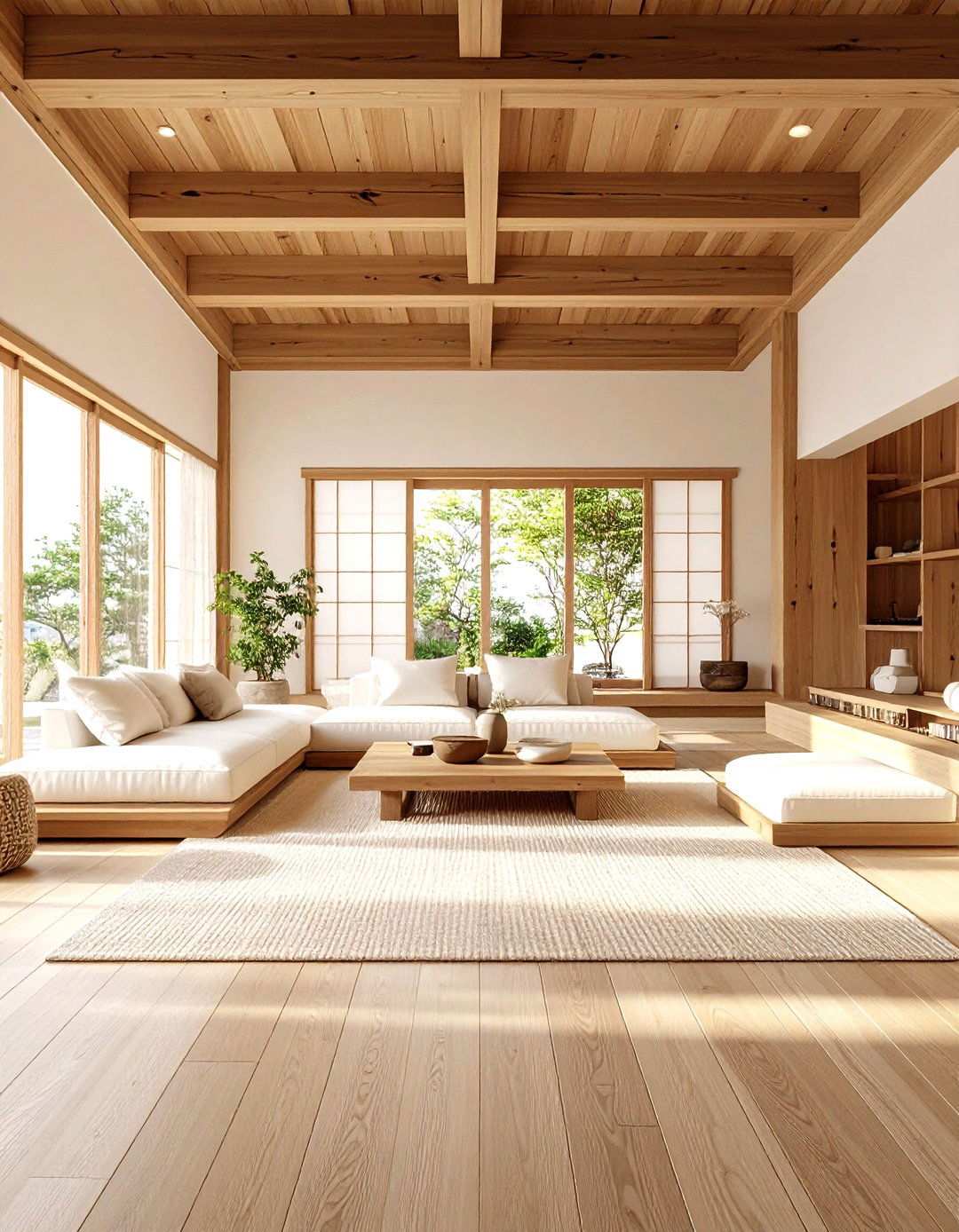 Korean Living Room with Natural Wood Accents - 24 Korean Living Room Ideas