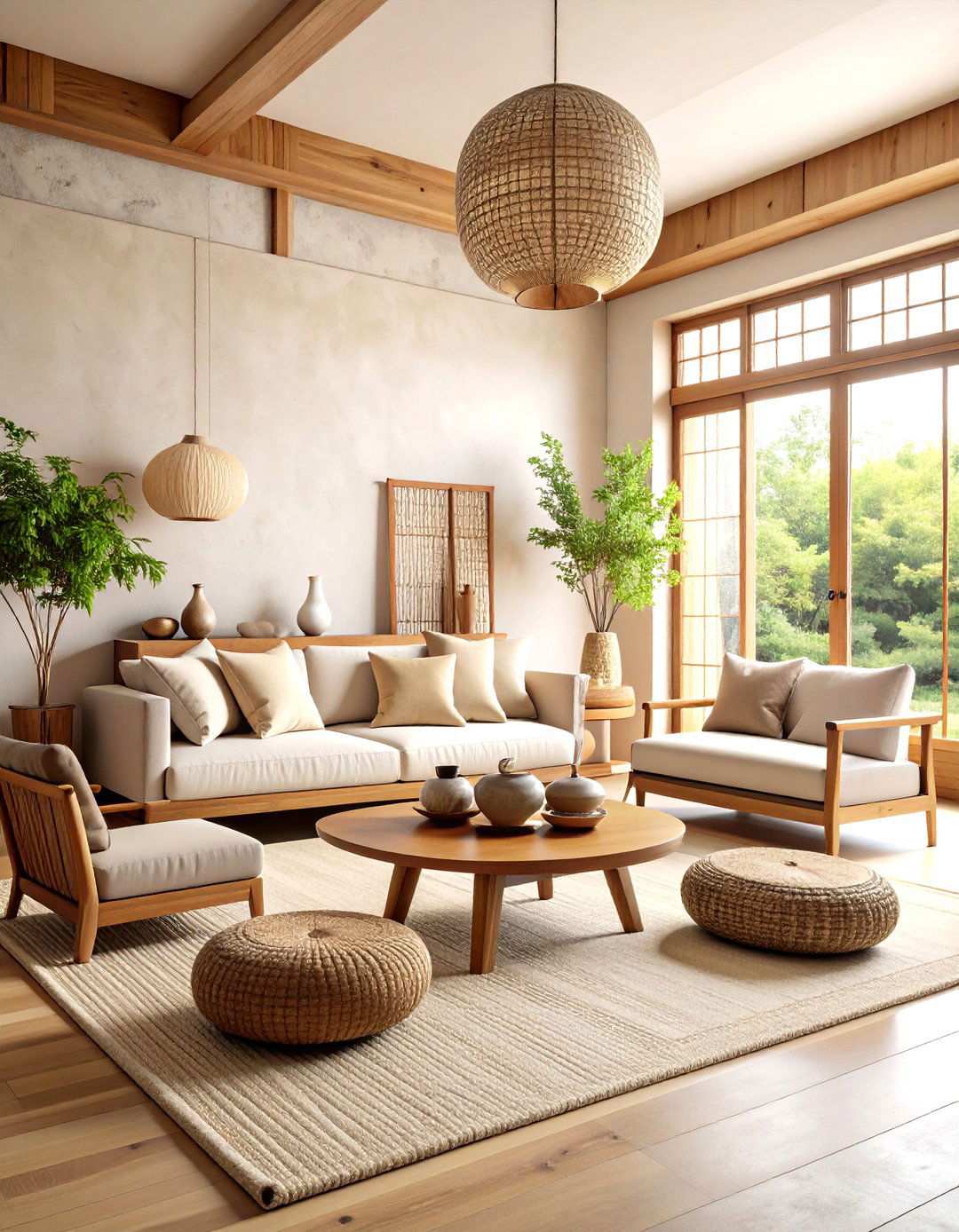 Korean Living Room with Stone and Clay Elements - 24 Korean Living Room Ideas