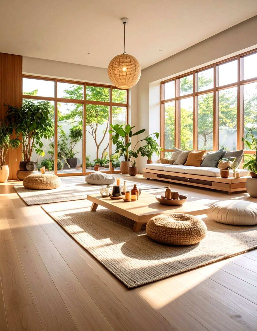 Korean Living Room with Wellness and Meditation Features - 24 Korean Living Room Ideas
