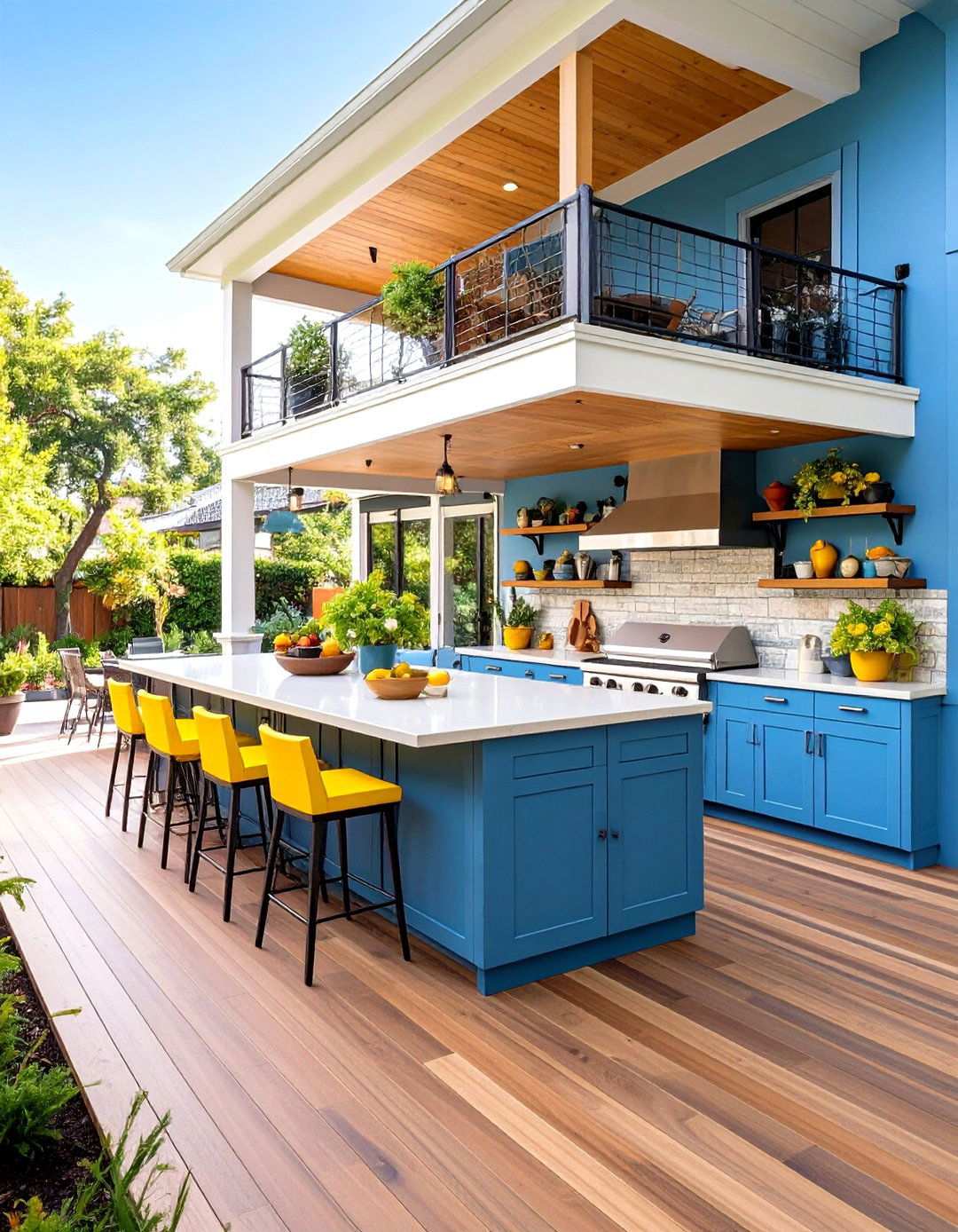 L Shaped Multi Level Outdoor Kitchen - 24 L Shaped Outdoor Kitchen Ideas