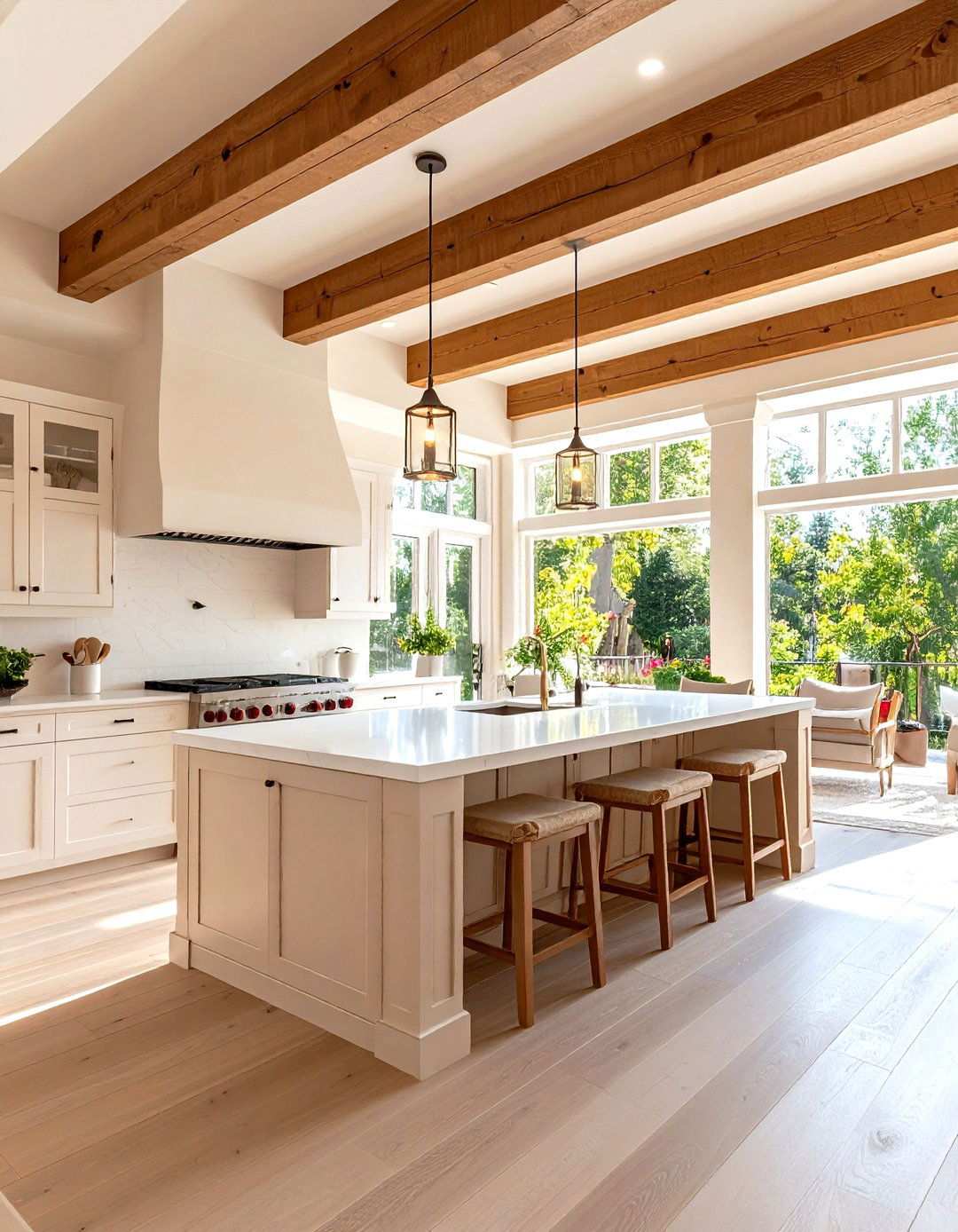 L Shaped Stucco Kitchen with Pergola Integration - 24 Stucco Outdoor Kitchen Ideas