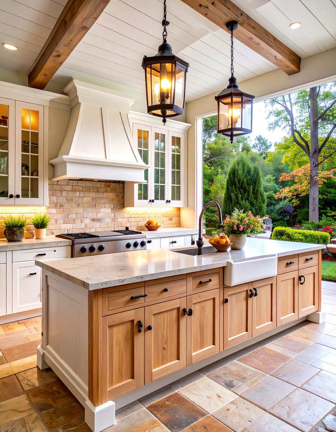 L Shaped Traditional Colonial Outdoor Kitchen - 24 L Shaped Outdoor Kitchen Ideas