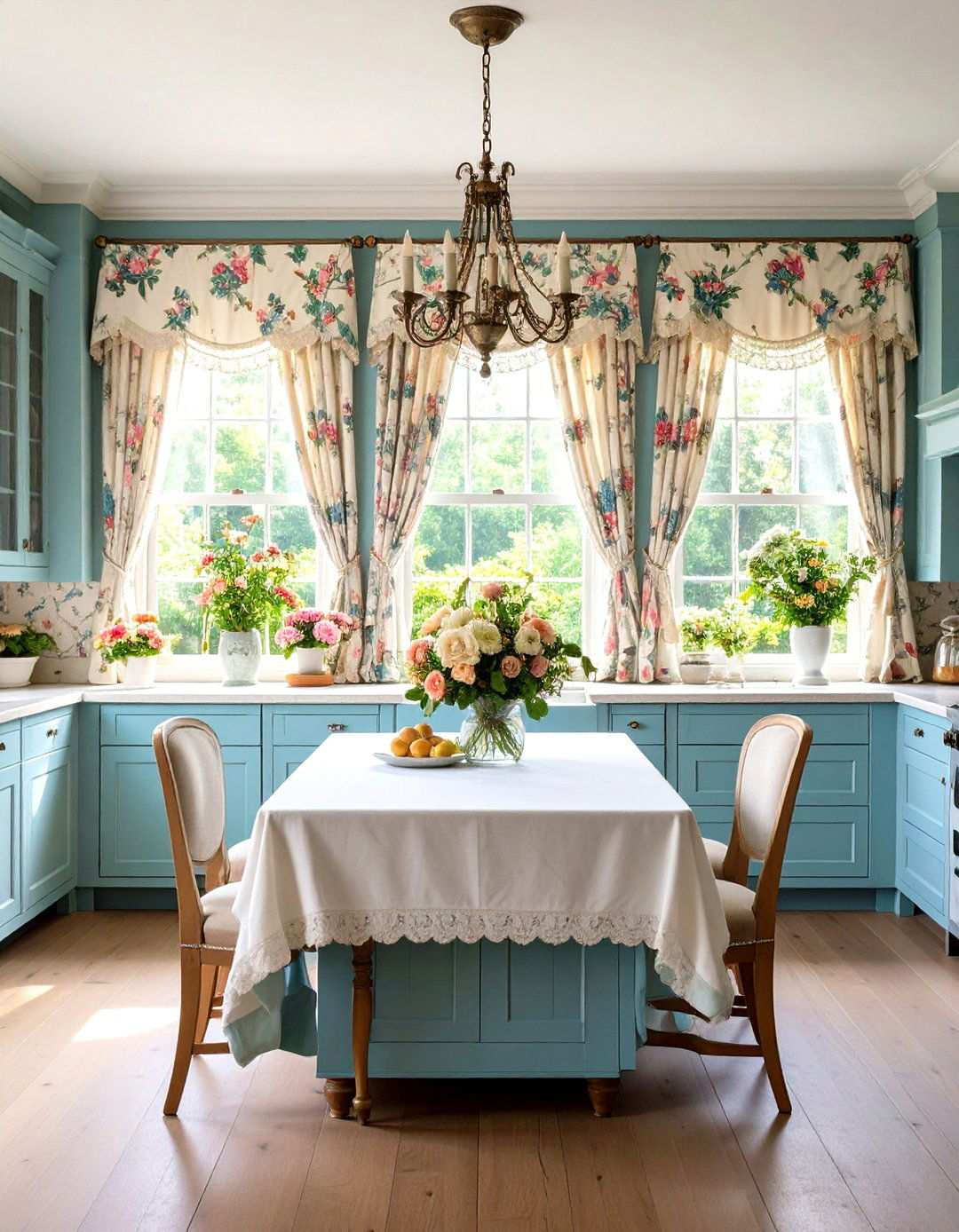 Lace Curtain and Textile Coordination - 24 Victorian Kitchen Ideas