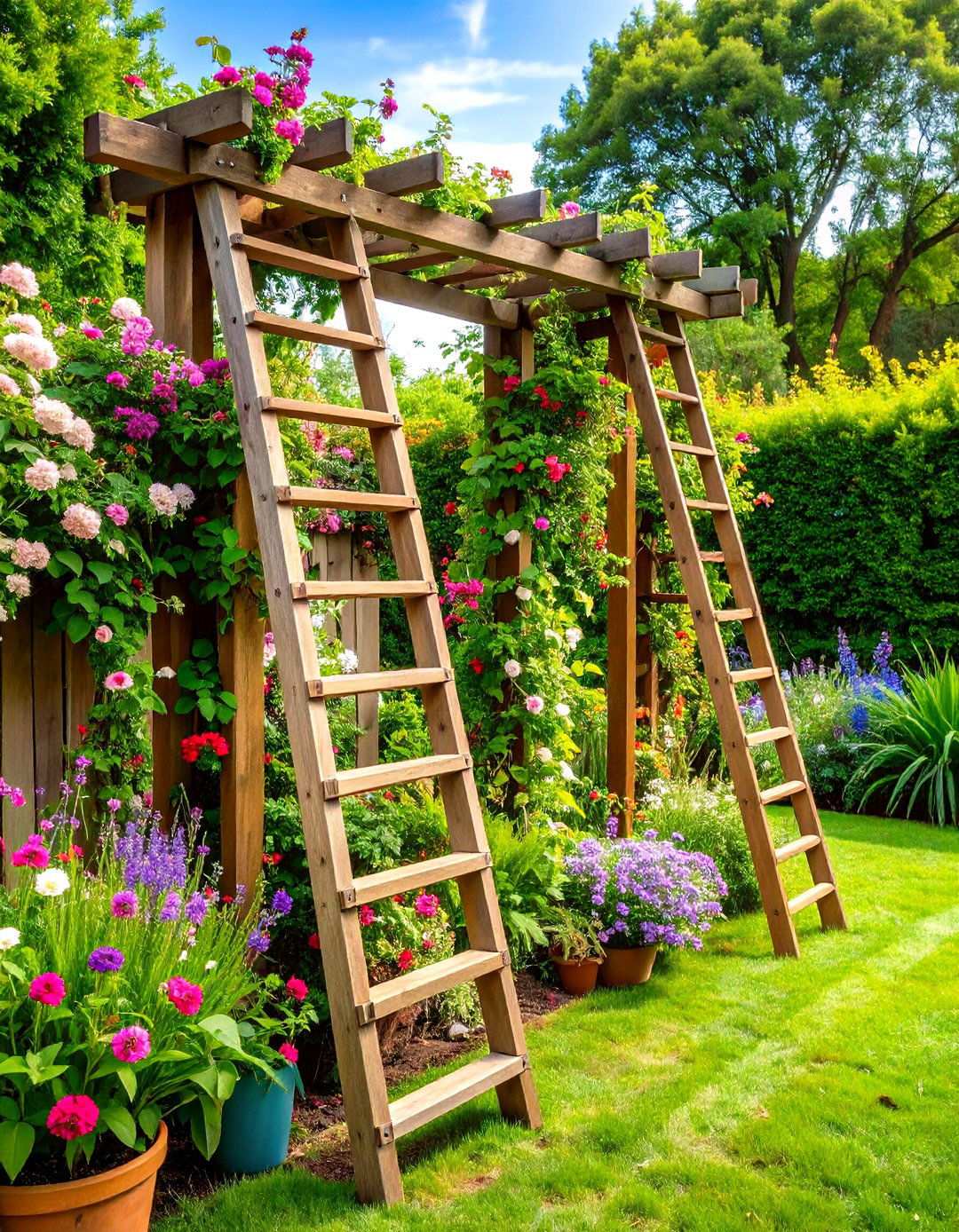 Ladder Trellis Framework - 24 Tomato Trellis Ideas