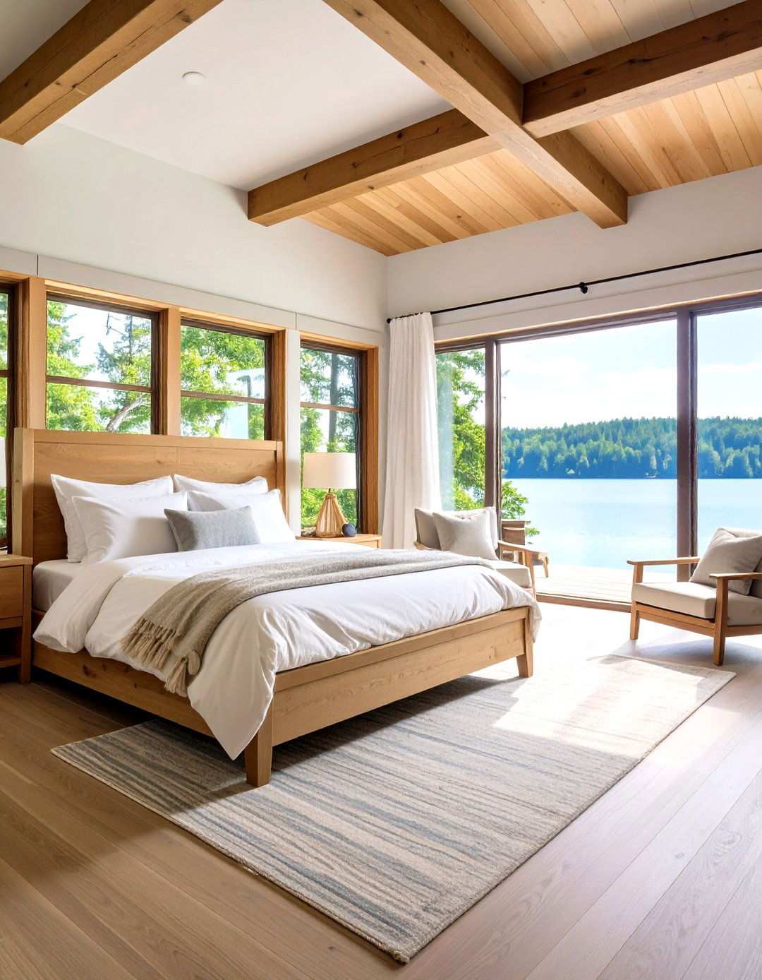 Lake View Master Bedroom Retreat - 24 Lake House Decorating Ideas