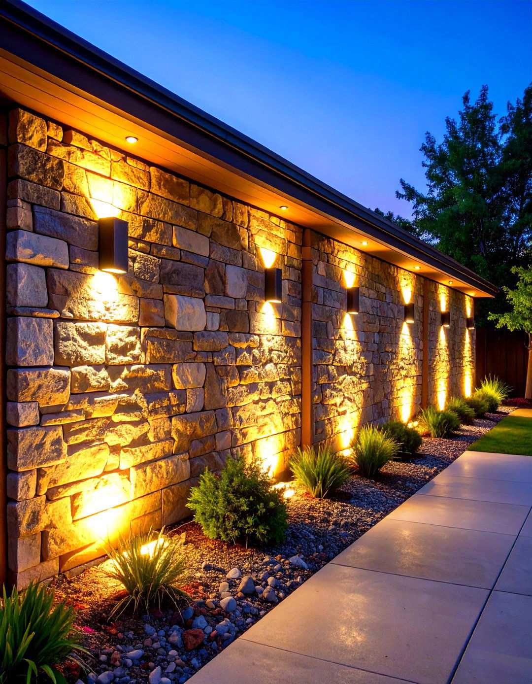 Landscape Wall Washing Effects - 24 Landscape Lighting Ideas