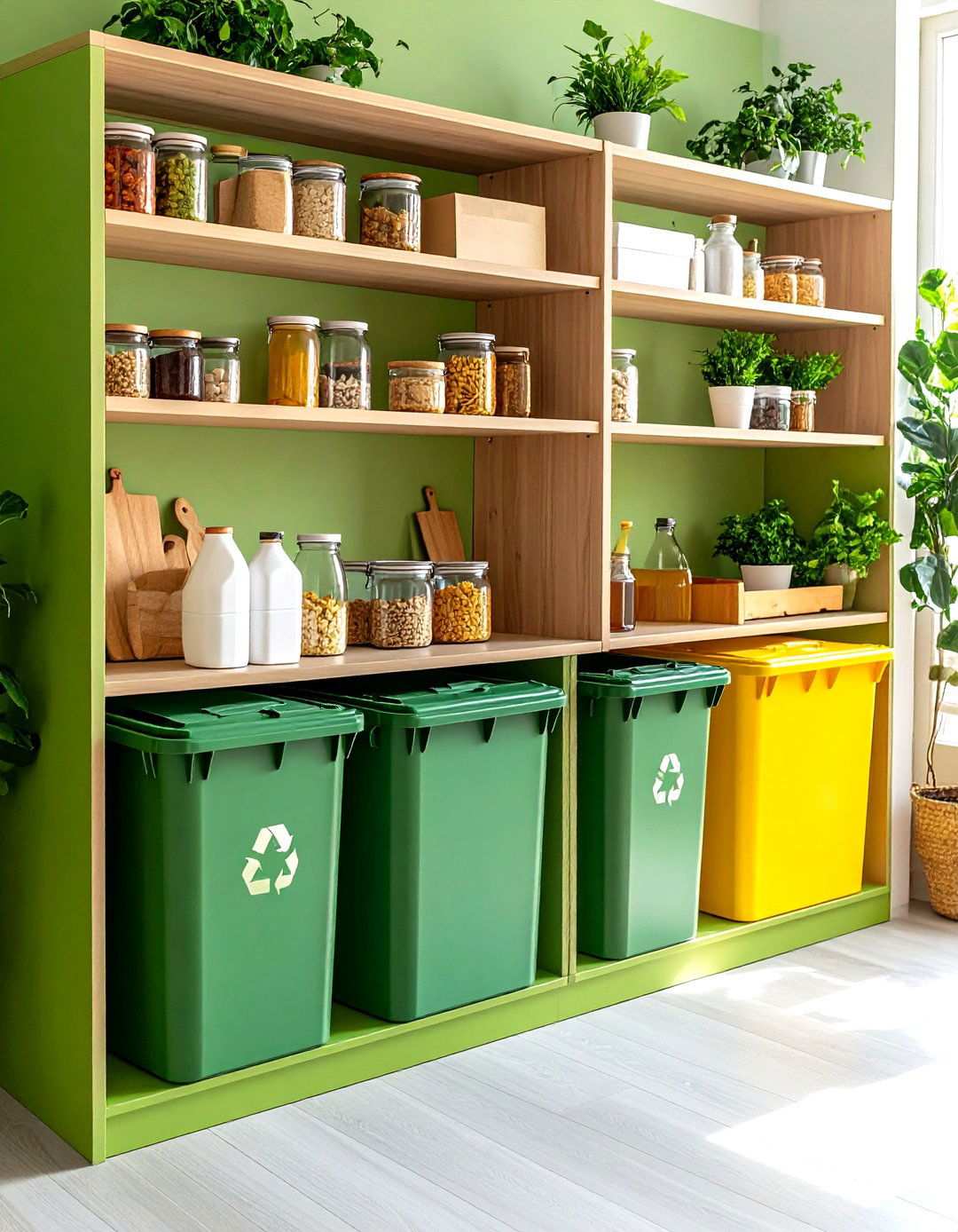 Larder with Integrated Recycling - 24 Larder Cupboard and Pantry Ideas for Your Kitchen