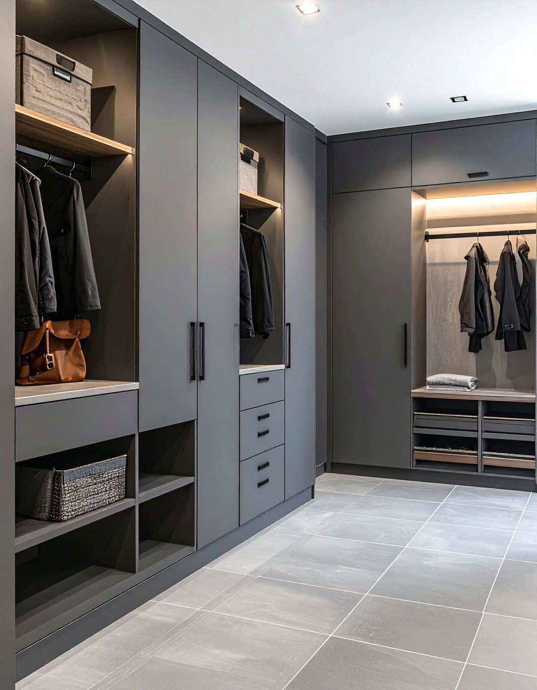Large Format Gray Tiles - 24 Mudroom Tile Floor Ideas