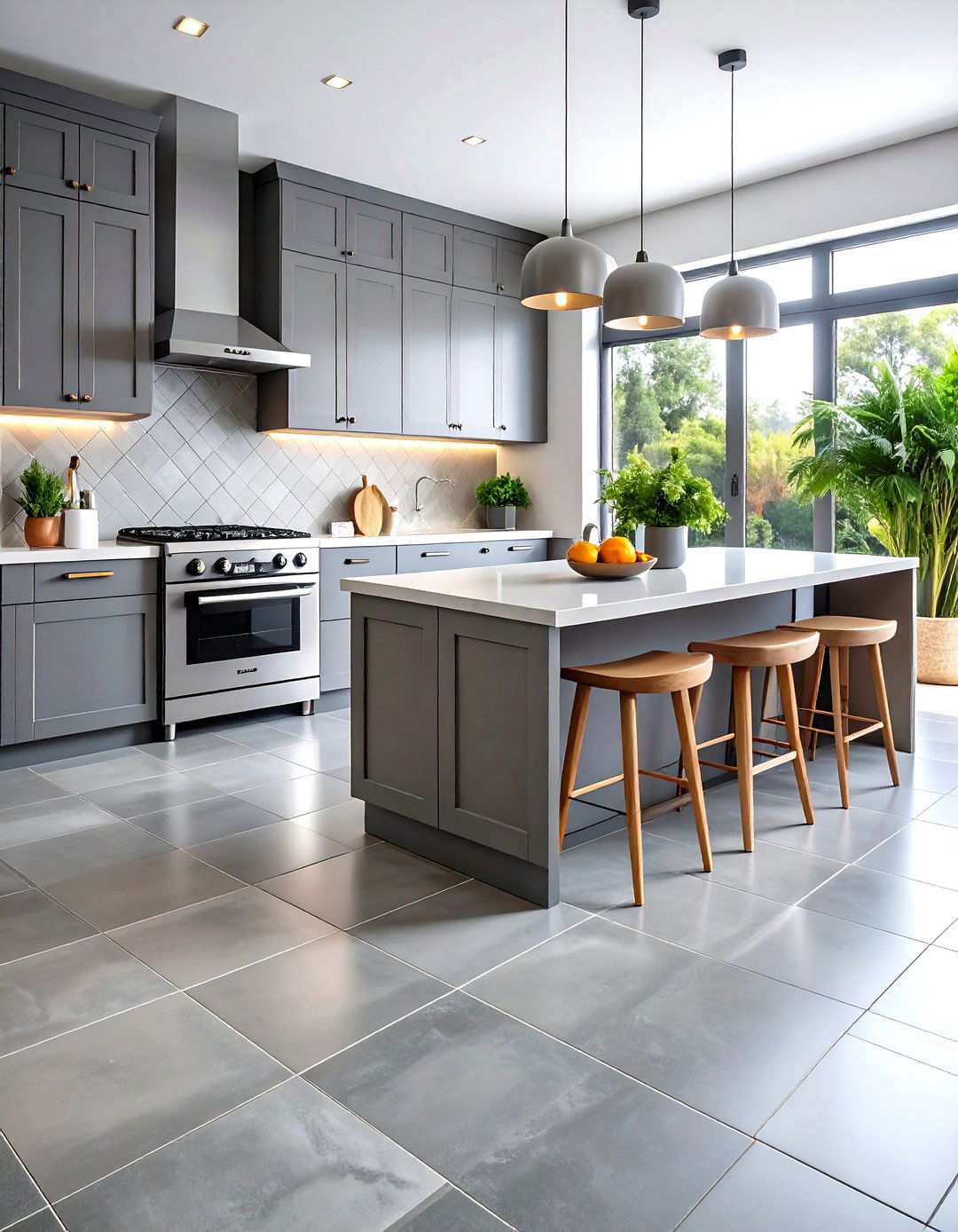 Large Format Porcelain Kitchen Floor Tiles - 24 Kitchen Floor Tile Ideas