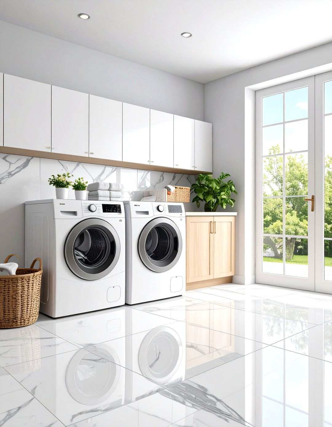 Large Format Porcelain Tiles - 24 Laundry Room Floor Ideas