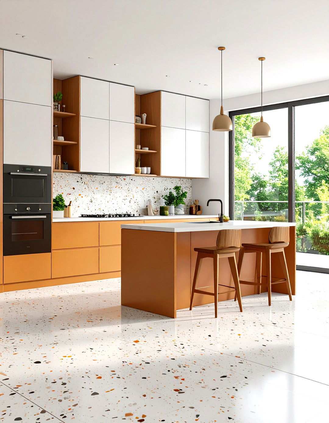 Large Format Terrazzo Kitchen Floors - 24 Terrazzo Kitchen Floor Ideas